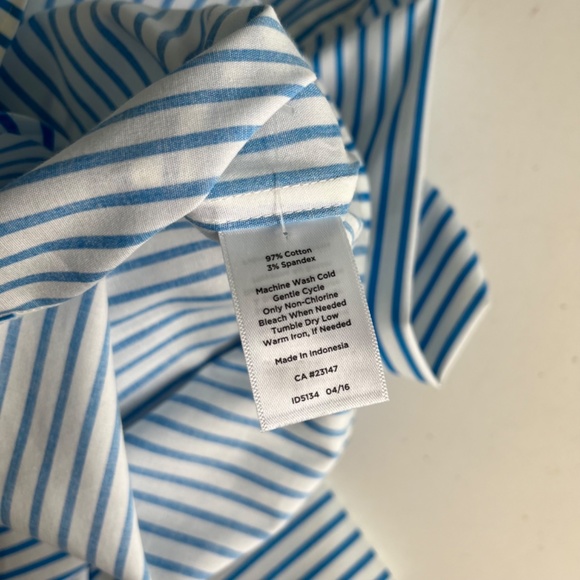 Talbots Blue and White Striped Button Down Shirt - Picture 8 of 8